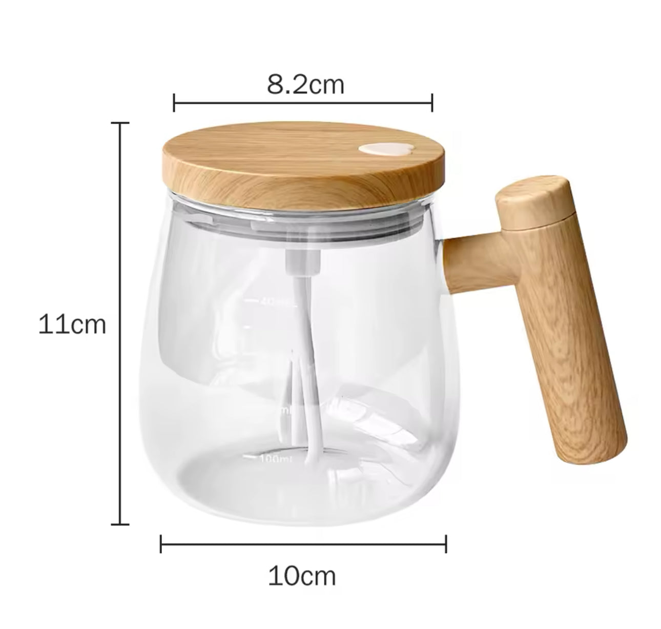 Taza Vidrio Mezcladora Recargable