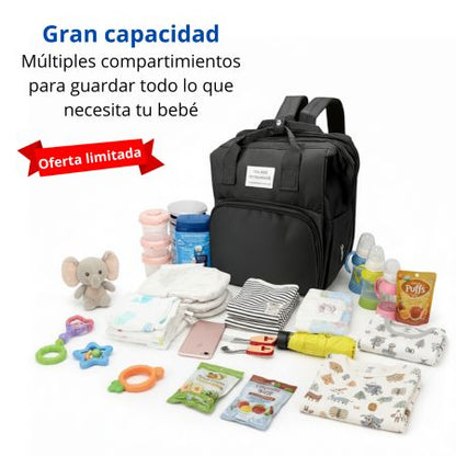 Pañalera 5 en 1 con cuna portátil