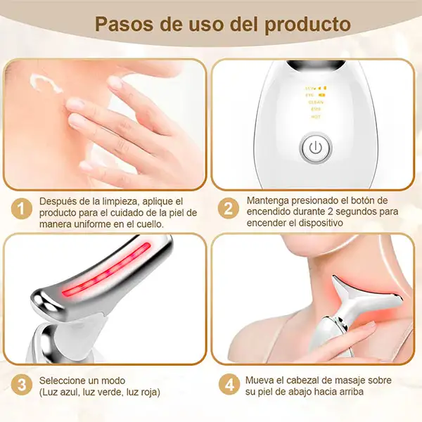 Masajeador Facial y Cuello con Luz Led