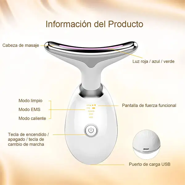 Masajeador Facial y Cuello con Luz Led