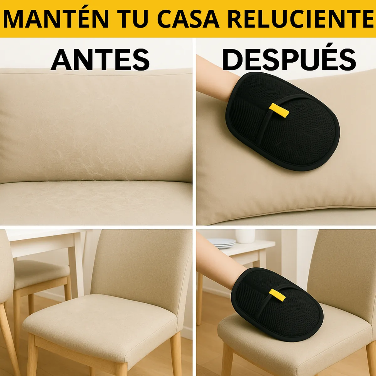 Guante Cepillo Quita Pelos o Motas