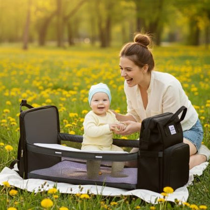 Pañalera 5 en 1 con cuna portátil